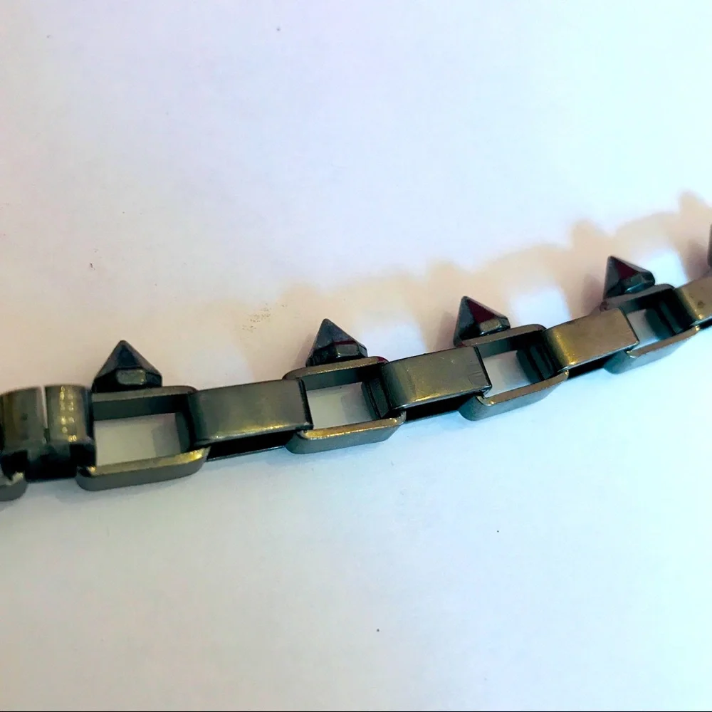 Punk Spiked Block Chain Choker Necklace